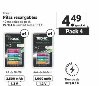 Lidl Tronic pilas recargables oferta
