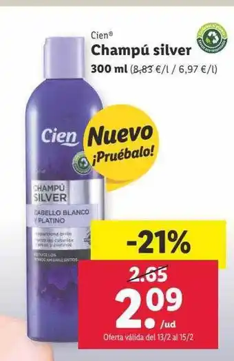 Lidl Cien champú silver oferta