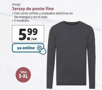 Lidl Livergy jersey de punto fino oferta