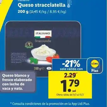 Lidl Queso straceciatella oferta
