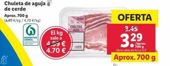 Lidl Chuleta de aguja de cerdo oferta