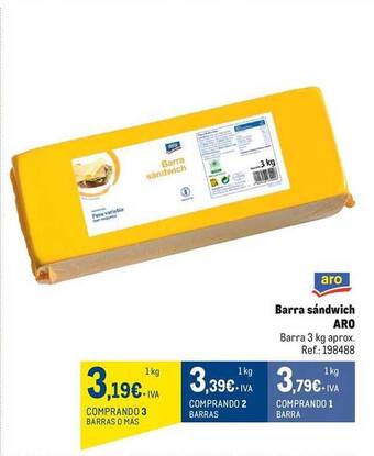 Makro Barra sándwich aro oferta