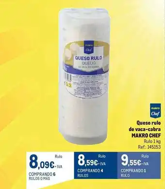 Makro Queso rulo de vacacabra oferta