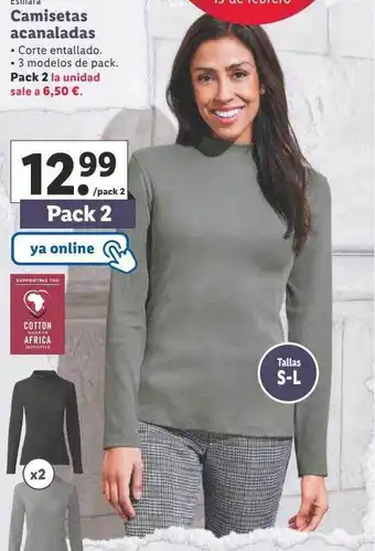 Lidl Esmara camisetas acanaladas oferta