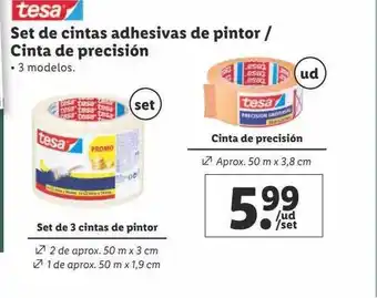 Lidl Set de cintas adhesivas de pintor-cinta de precisión oferta
