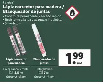 Lidl Lápiz corrector para madera-blanqueador de juntas oferta