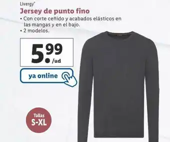 Lidl Livergy jersey de punto fino oferta
