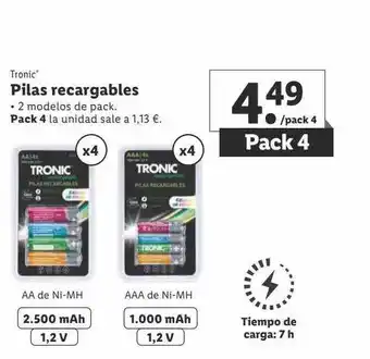 Lidl Pilas recargables oferta