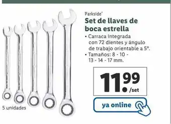 Lidl Set de llaves de boca estrella oferta