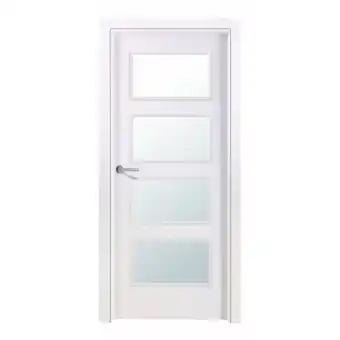 Chafiras Puerta block lacada blanco lisa 4 ventanas derecha oferta