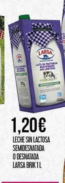 Claudio Leche sin lactosa semidesnatada o desnatada larsa brik oferta