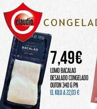 Claudio Lomo bacalao desalado congelado outon oferta