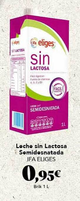 Gadis Leche sin lactosa semidesnatada ifa eliges oferta