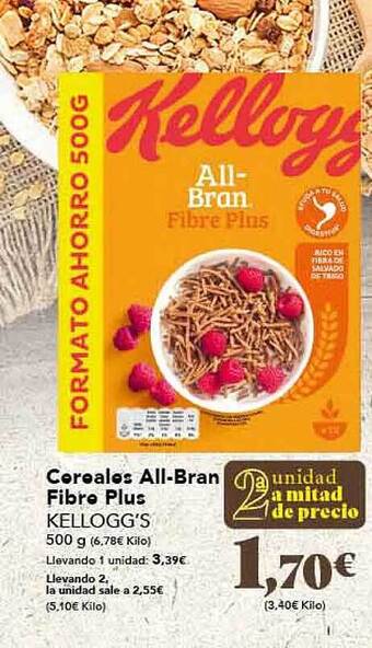 Gadis Cereales all-bran fibre plus kellogg's oferta