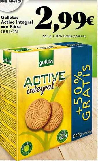 Gadis Galletas active integral con fibra gullón oferta