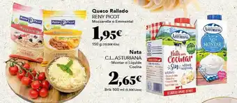 Gadis Queso rallado reny picot mozzarella o emmental nata c.l. asturiana montar o líquida cocina oferta