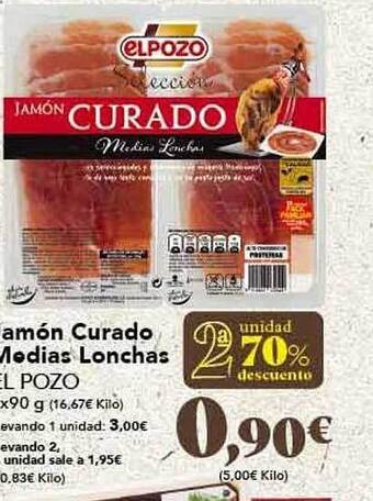Gadis Jamón curado medias lonchas el pozo oferta
