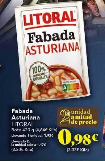 Gadis Fabada asturiana litroral bote oferta