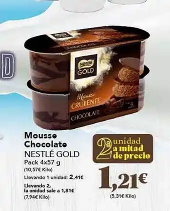 Gadis Mousse chocolate nestlé gold pack 4 oferta