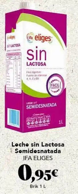 Gadis Leche sin lactosa semidesnatada ifa eliges oferta