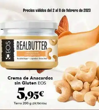 Gadis Crema de anacardos sin gluten eos oferta