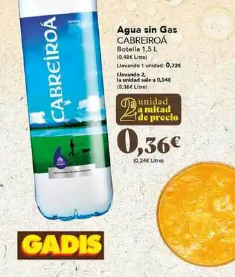 Gadis Agua sin gas cabreiroá botella oferta
