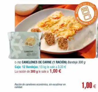Abordo Canelones de carne 1 ración oferta