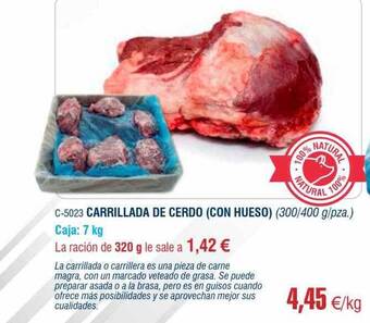 Abordo Carrillada de cerdo con hueso oferta