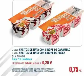 Abordo Vasitos de nata con sirope de caramelo vatitos de nata con sirope de fresa oferta