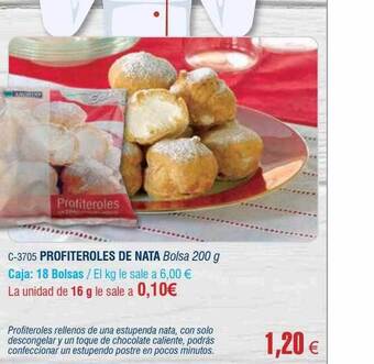 Abordo Profiteroles de nata oferta