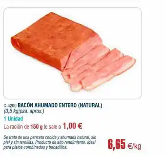 Abordo Bacón ahumado entero nutural oferta
