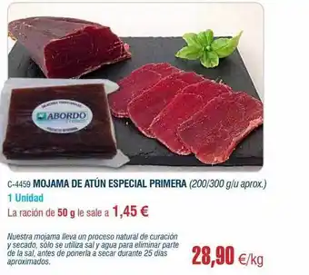 Abordo Mojama de atún especial primera oferta