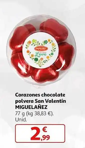 Alcampo Corazones chocolate palvera san valentín miguelañez oferta