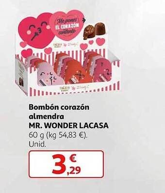 Alcampo Bombón corazón almendra mr. wonder lacasa oferta
