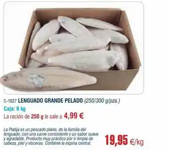 Abordo Lenguado grande pelado oferta