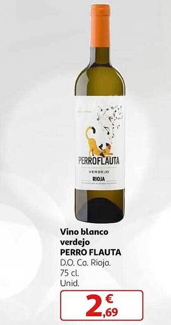 Alcampo Vino blanco verdejo perro flauta oferta