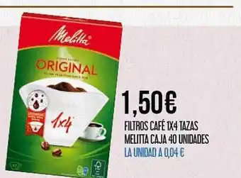 Claudio Filtros café 1x4 taza melita caja 40 oferta