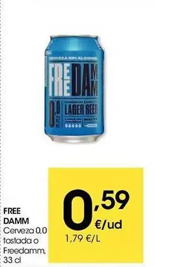 Eroski Free damm cerveza 0.0 tostada o freedamm oferta