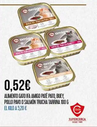 Claudio Alimento gato ifa emigo paté pato, buey pollo pavo o salmón trucha tarrina oferta