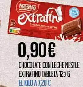 Claudio Chocolate con leche nestlé extrafino tableta oferta