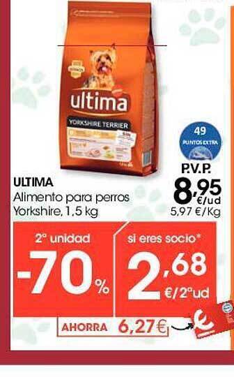 Eroski Ultima alimento para perros yorkshire oferta