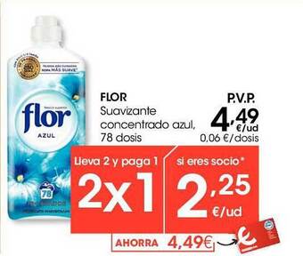Eroski Flor suavizante concentrado azul 78 dosis oferta