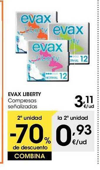Eroski Evax liberty compresas señalizadas oferta
