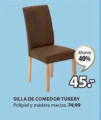 JYSK Silla de comedor tureby polipiel madera maciza oferta