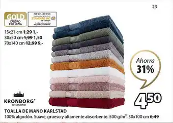 JYSK Kronborg toalla de mano karstad oferta
