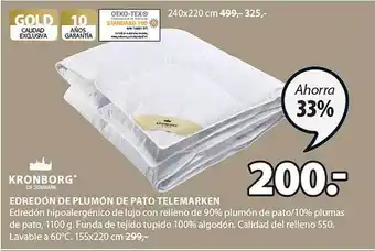 JYSK Kronborg edredón de plumón de pato telemarken oferta