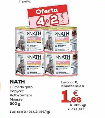 Kiwoko Nath húmedo gato babycat pollo ternera mousse 200 g oferta