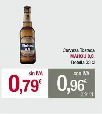 Masymas Cerveza tostada mahou 0,0 botella oferta