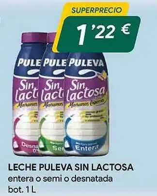 Masymas Leche puleva sin lactosa entera o semi o desnatada oferta