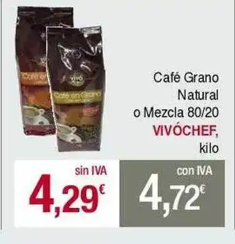 Masymas Café grano natural o mezcla 80-20 vivóchef kilo oferta